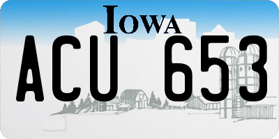 IA license plate ACU653