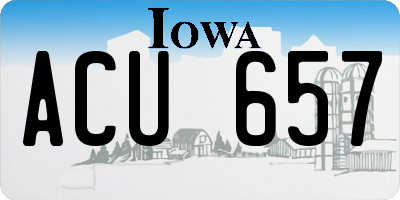 IA license plate ACU657