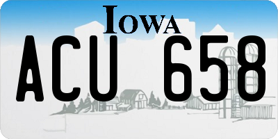 IA license plate ACU658