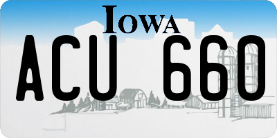 IA license plate ACU660