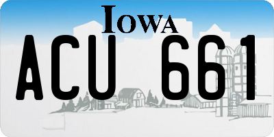 IA license plate ACU661