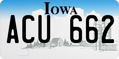 IA license plate ACU662