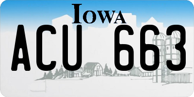 IA license plate ACU663
