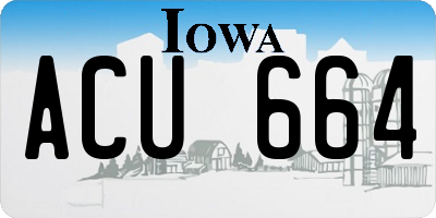 IA license plate ACU664