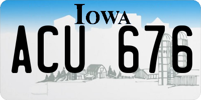IA license plate ACU676