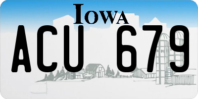 IA license plate ACU679