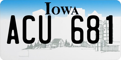 IA license plate ACU681