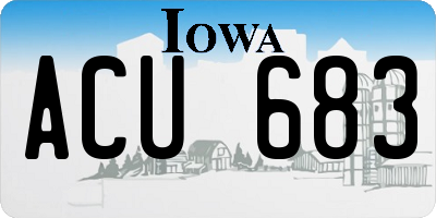 IA license plate ACU683