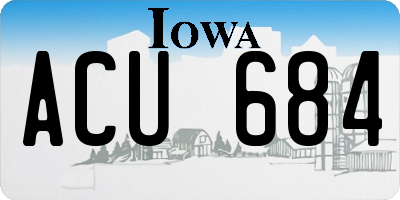 IA license plate ACU684