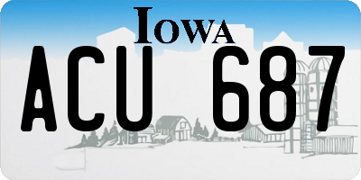 IA license plate ACU687