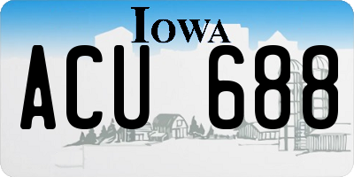 IA license plate ACU688