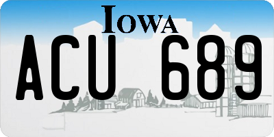 IA license plate ACU689