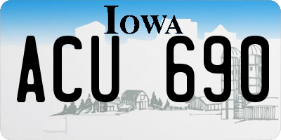 IA license plate ACU690