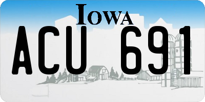 IA license plate ACU691