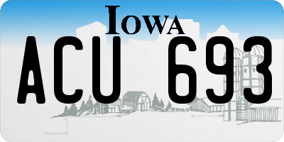 IA license plate ACU693
