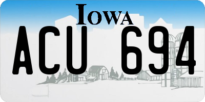 IA license plate ACU694