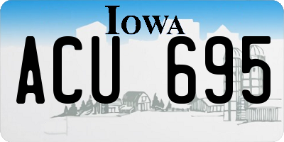 IA license plate ACU695