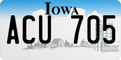 IA license plate ACU705