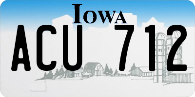 IA license plate ACU712