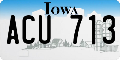 IA license plate ACU713