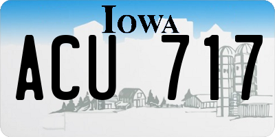 IA license plate ACU717