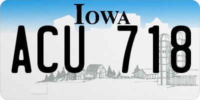 IA license plate ACU718