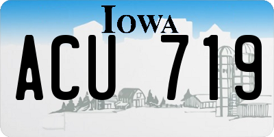 IA license plate ACU719
