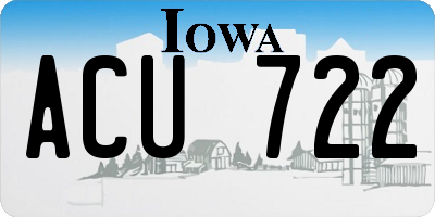 IA license plate ACU722