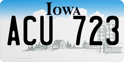 IA license plate ACU723
