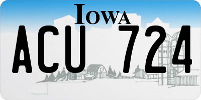 IA license plate ACU724