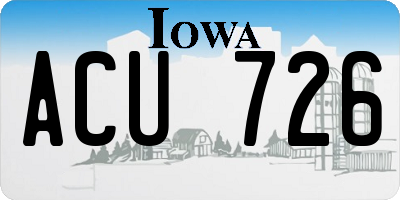 IA license plate ACU726