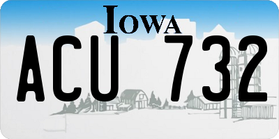 IA license plate ACU732