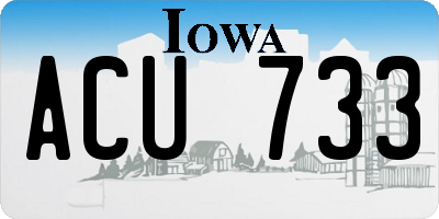 IA license plate ACU733