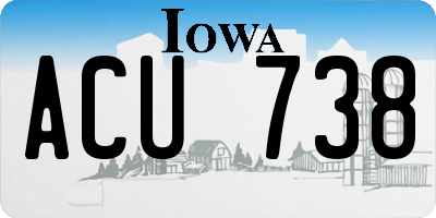 IA license plate ACU738