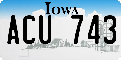 IA license plate ACU743