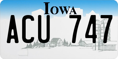IA license plate ACU747