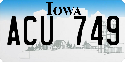 IA license plate ACU749
