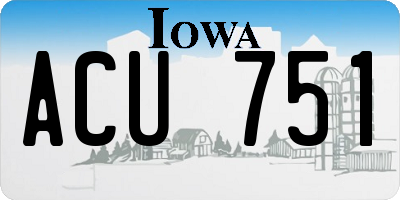 IA license plate ACU751