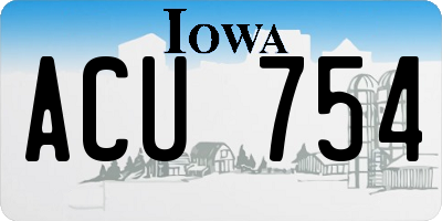 IA license plate ACU754