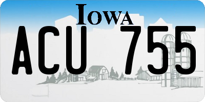 IA license plate ACU755