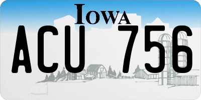 IA license plate ACU756