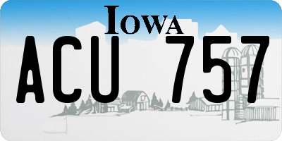 IA license plate ACU757