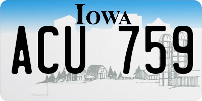 IA license plate ACU759