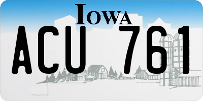 IA license plate ACU761
