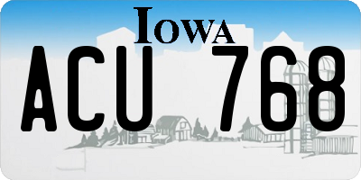 IA license plate ACU768