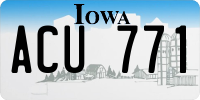 IA license plate ACU771