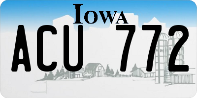IA license plate ACU772