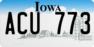 IA license plate ACU773