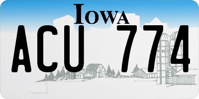 IA license plate ACU774