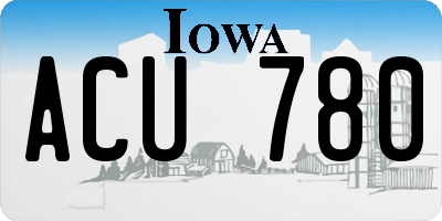 IA license plate ACU780